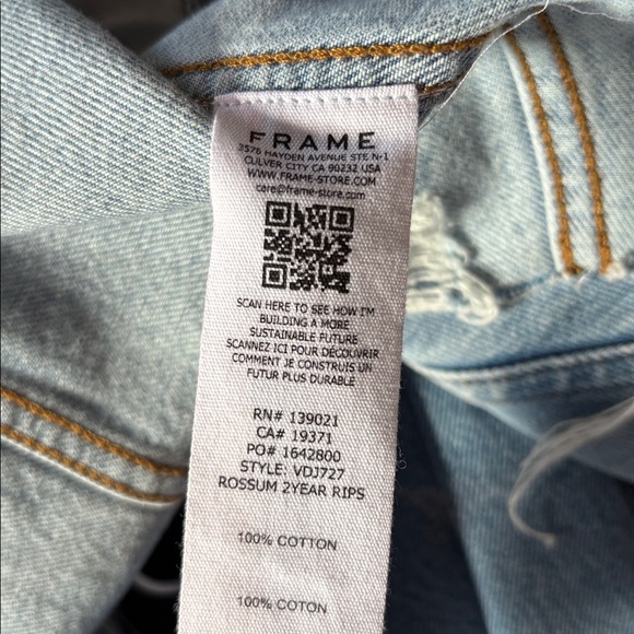 Frame Rossum 2 Year Rips Denim Jacket - Picture 4 of 5